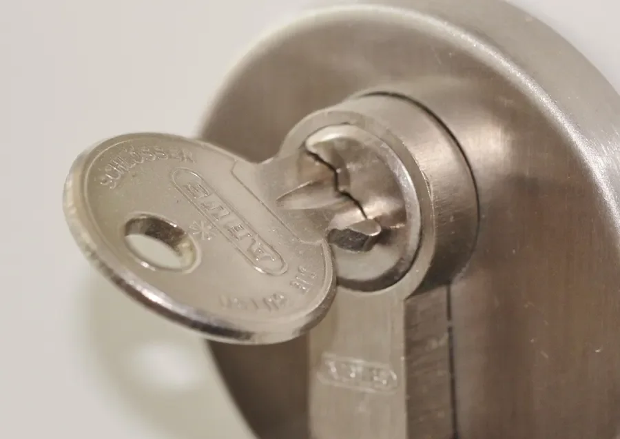 Key inserted in a door lock cylinder – when the key turns but your uPVC door won't open in Birmingham, Locksmith Birmingham guide