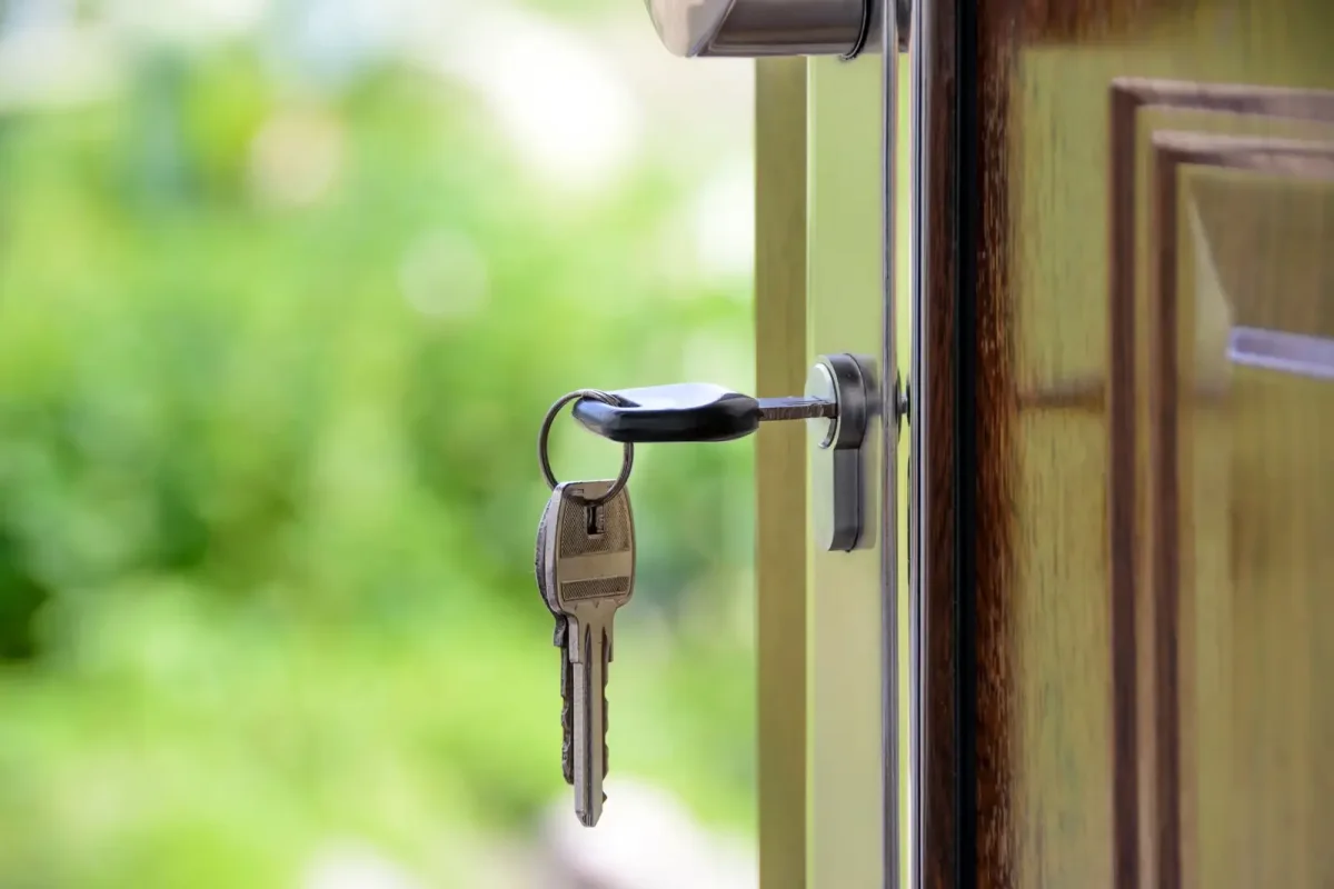 Key left in the lock of an open door – call a locksmith Birmingham city centre service from Locksmith Birmingham, available 24 hours